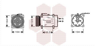 VAN WEZEL Kompressori, ilmastointilaite 4300K038
